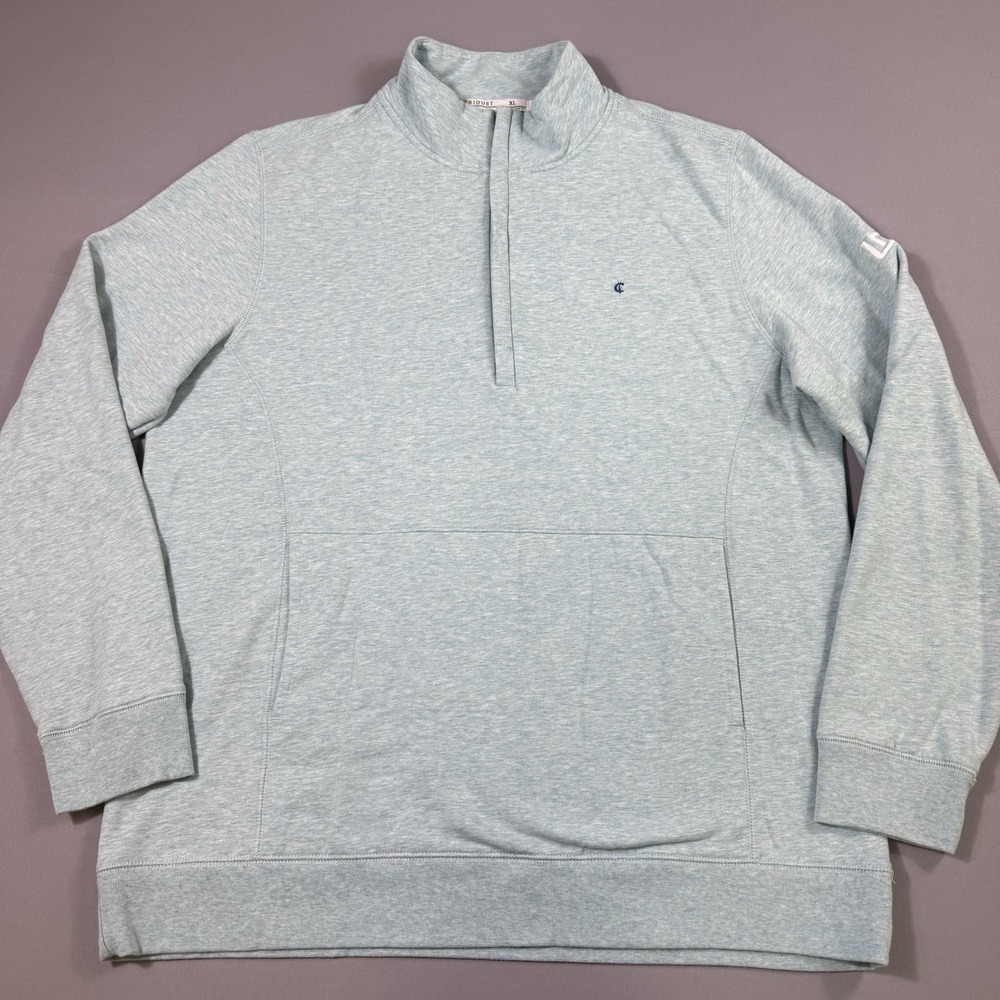 Criquet The Weekender 1/2 Zip Pullover Mens XL Mint Heather Soft French Terry